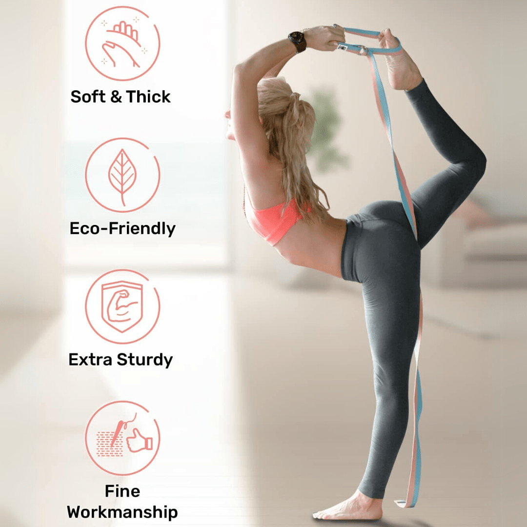Flexfit Yoga Strap - Adjustable strap for stretching & flexibility