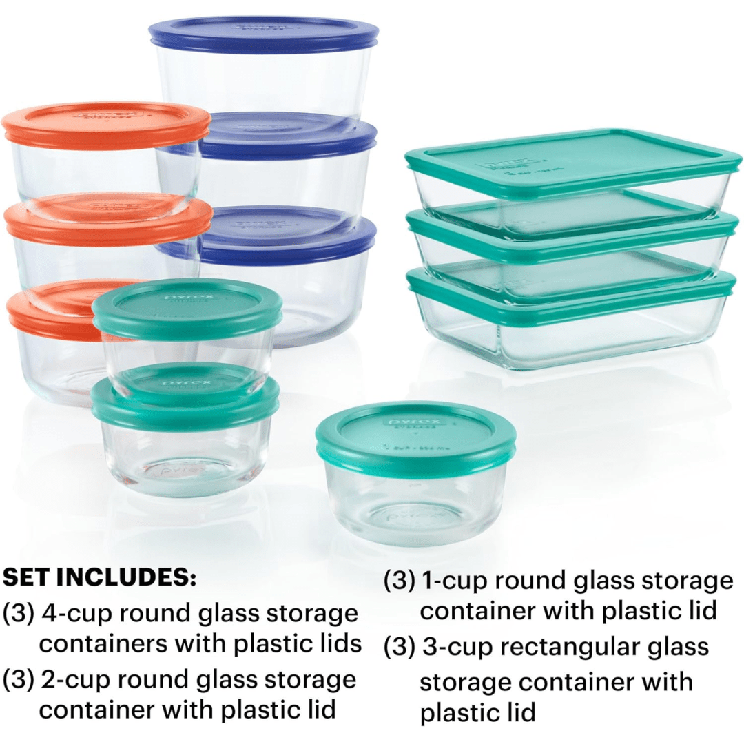 Glasskeer 12-Piece Food Storage Set - BPA-free, airtight for fresh food and efficient organisation