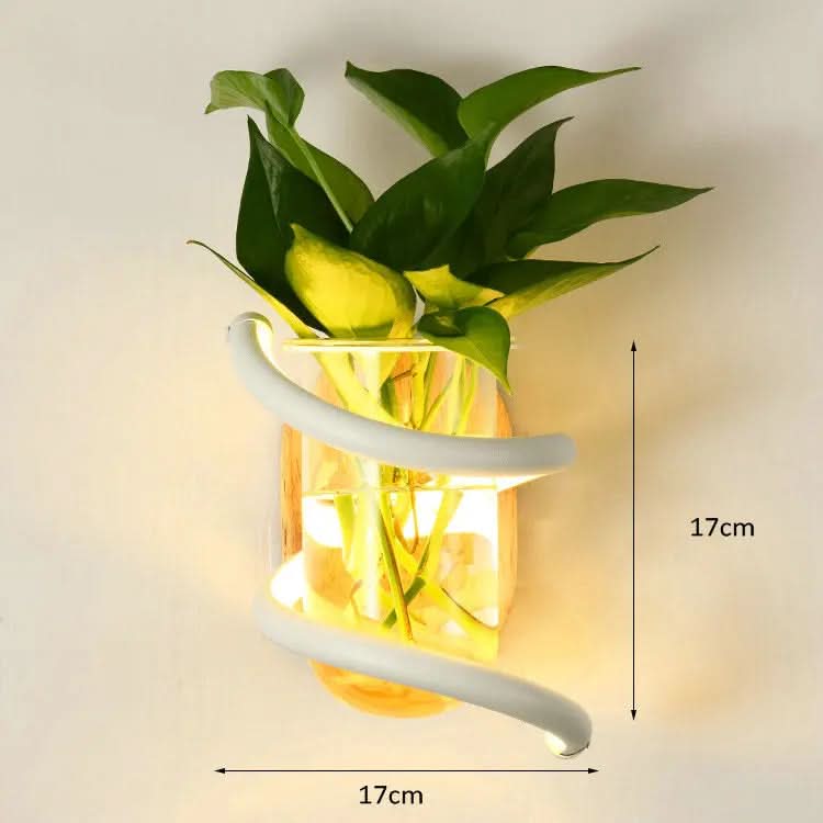 WOODVIA – LED wall light made of wood with built-in vase holder