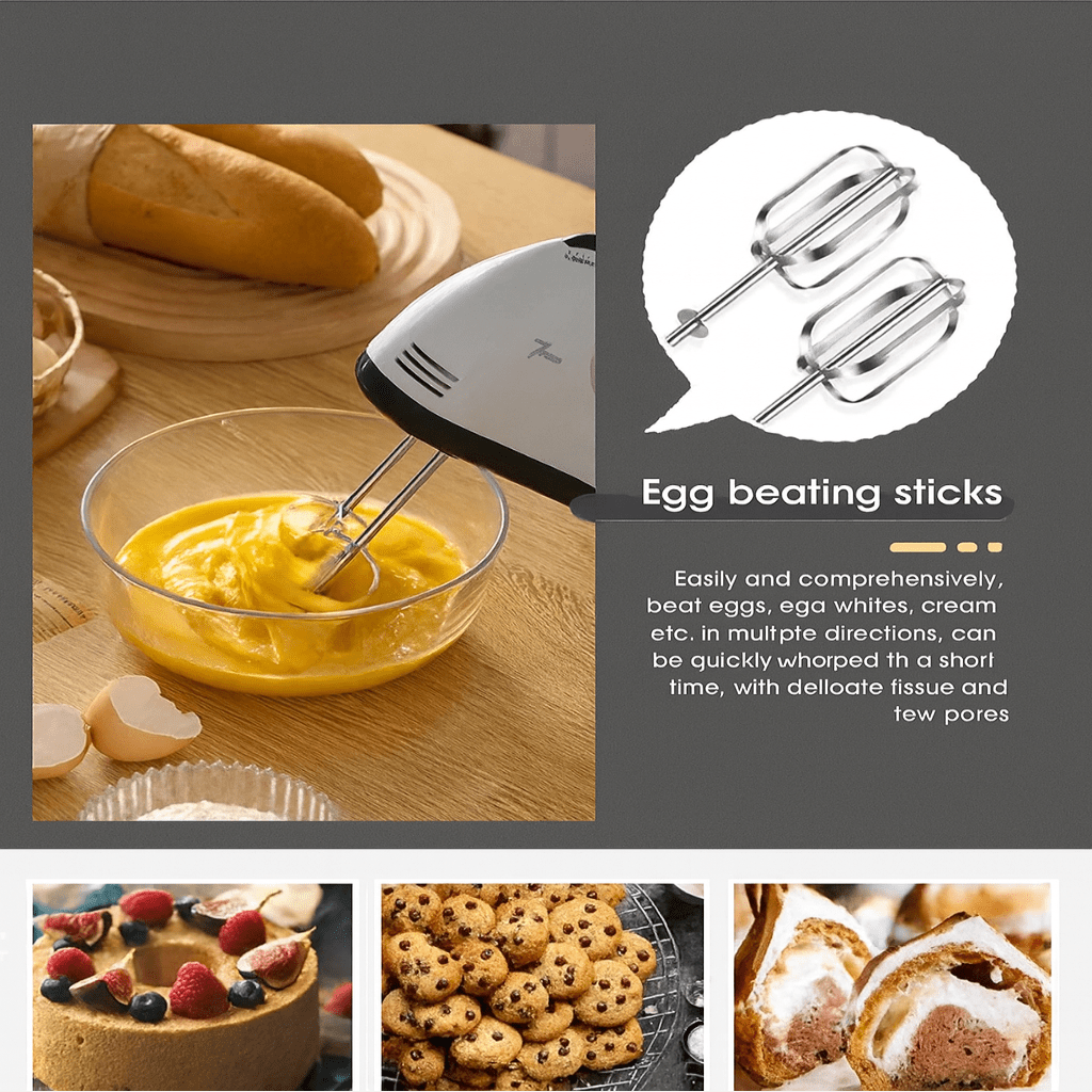BEAT FORCE – Electric Hand Mixer with 7 Speed Settings