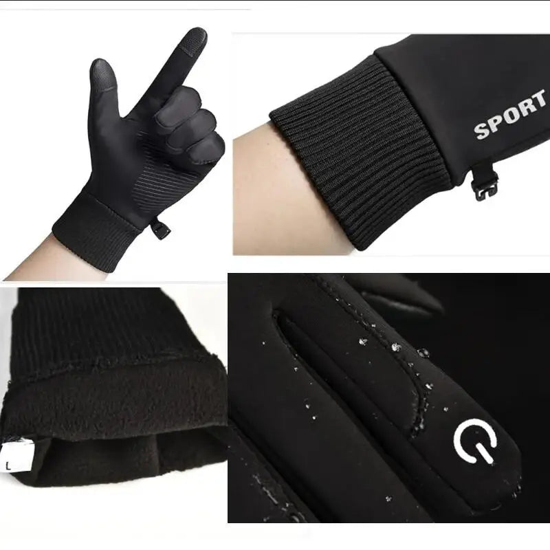 FROSTSCREEN – Winter fleece gloves for women & men with touch function and water protection