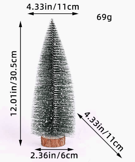 SNOWPINE BRUSH – Flocked Mini Fir Set (5 Pieces) for Christmas Decoration