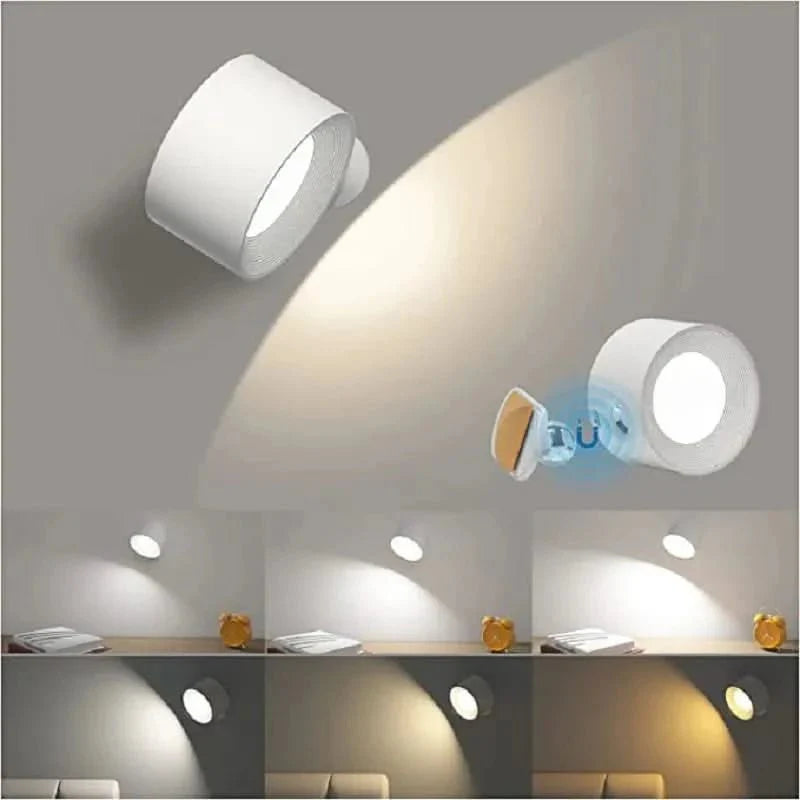 360° Wall Lamp - Wireless, USB rechargeable & 3 brightness levels for flexible lighting
