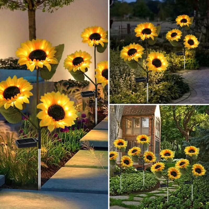 Waterproof solar lamp in sunflower model for garden and outdoor areas - Automatic lighting