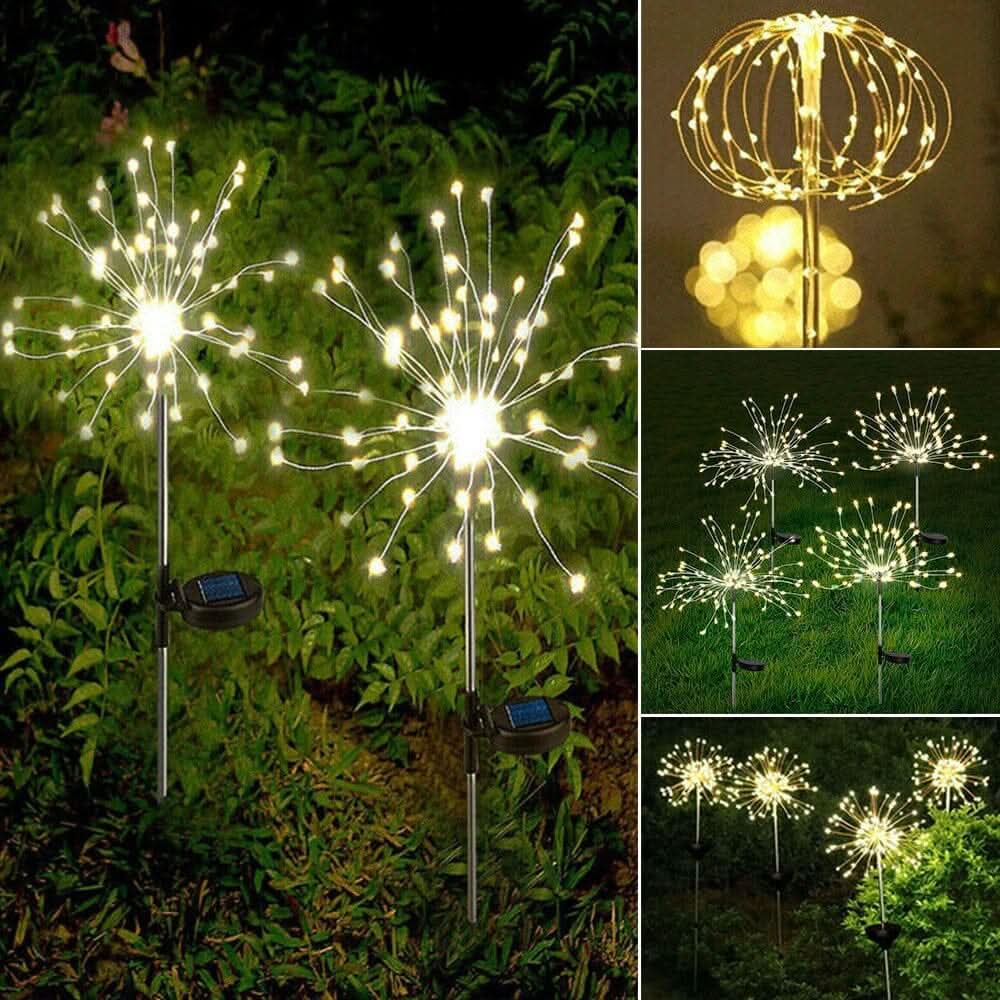 Solar garden lamp - Elegant LED firework lights for outdoor areas, IP65, solar-powered lighting