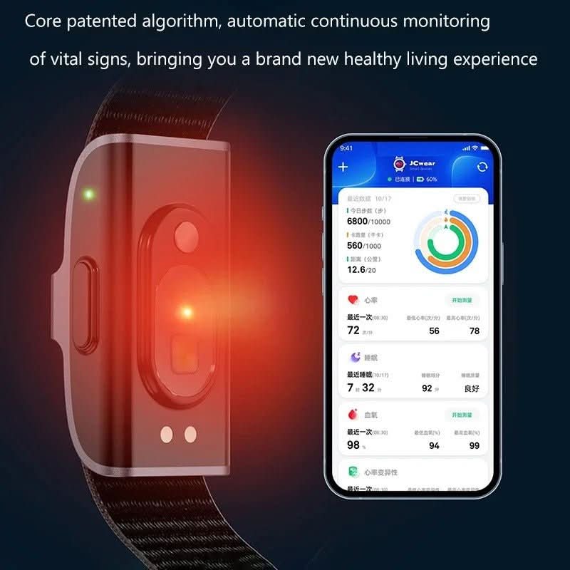HealthTrack - IP68 fitness tracker with heart rate & O2 measurement
