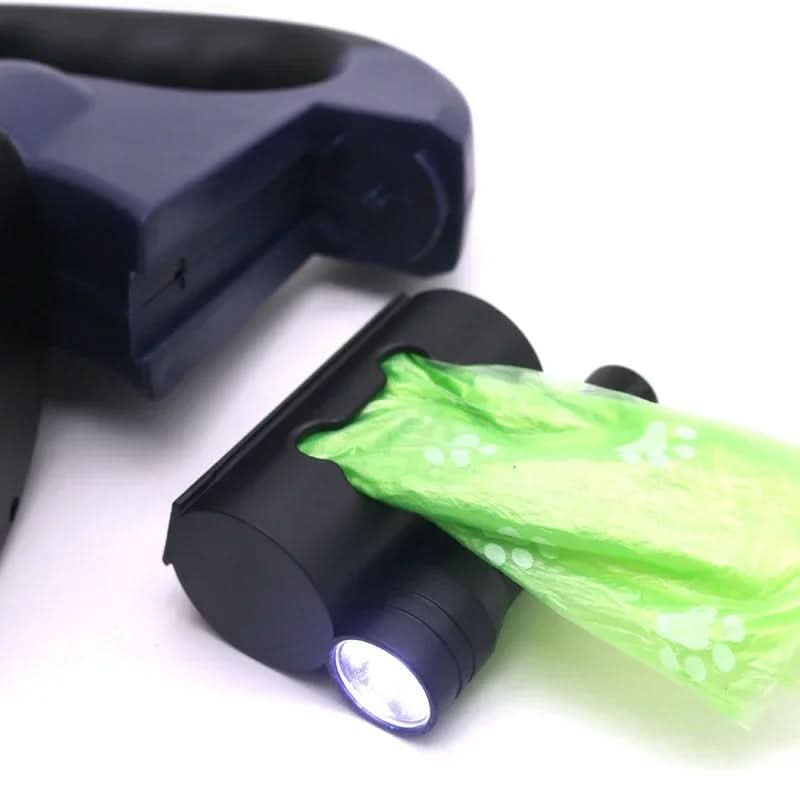 BORDEAUX DUO - double lead with LED & bag dispenser for stress-free walks