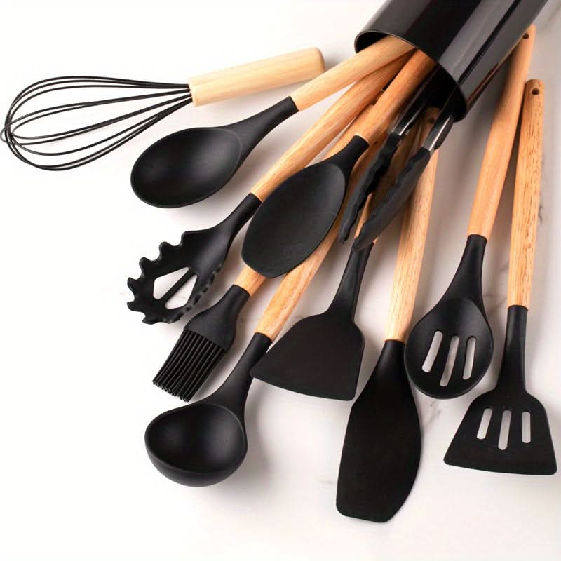 Silicone kitchen utensil set - Heat-resistant & stylish for every kitchen