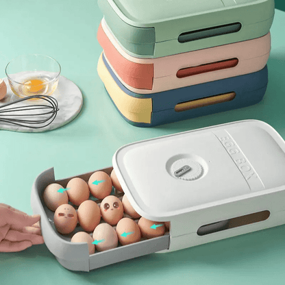 FridgeNest Egg Drawer - Practical fridge drawer for 18-20 eggs with freshness indicator