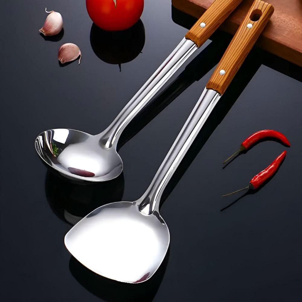 Luxury stainless steel kitchen utensil set - Elegant design & durability for stylish chefs