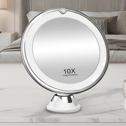 DETAIL VIEW – 10x LED Makeup Mirror for Precise Beauty