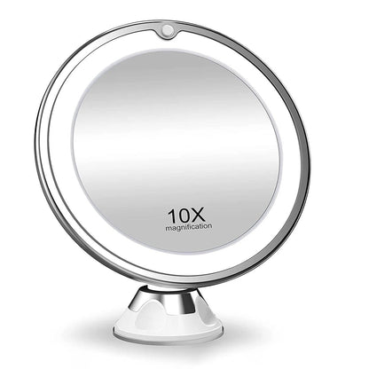 DETAIL VIEW – 10x LED Makeup Mirror for Precise Beauty