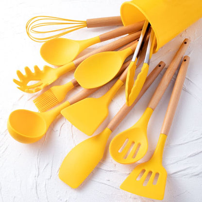 Silicone kitchen utensil set - Heat-resistant & stylish for every kitchen