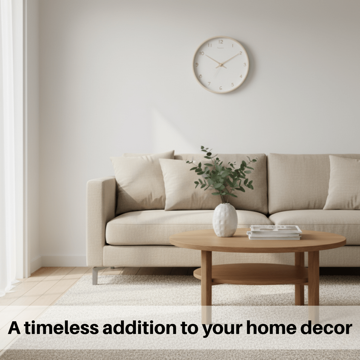 TIMEHAVEN – Quiet Wooden Wall Clock with Battery Operation