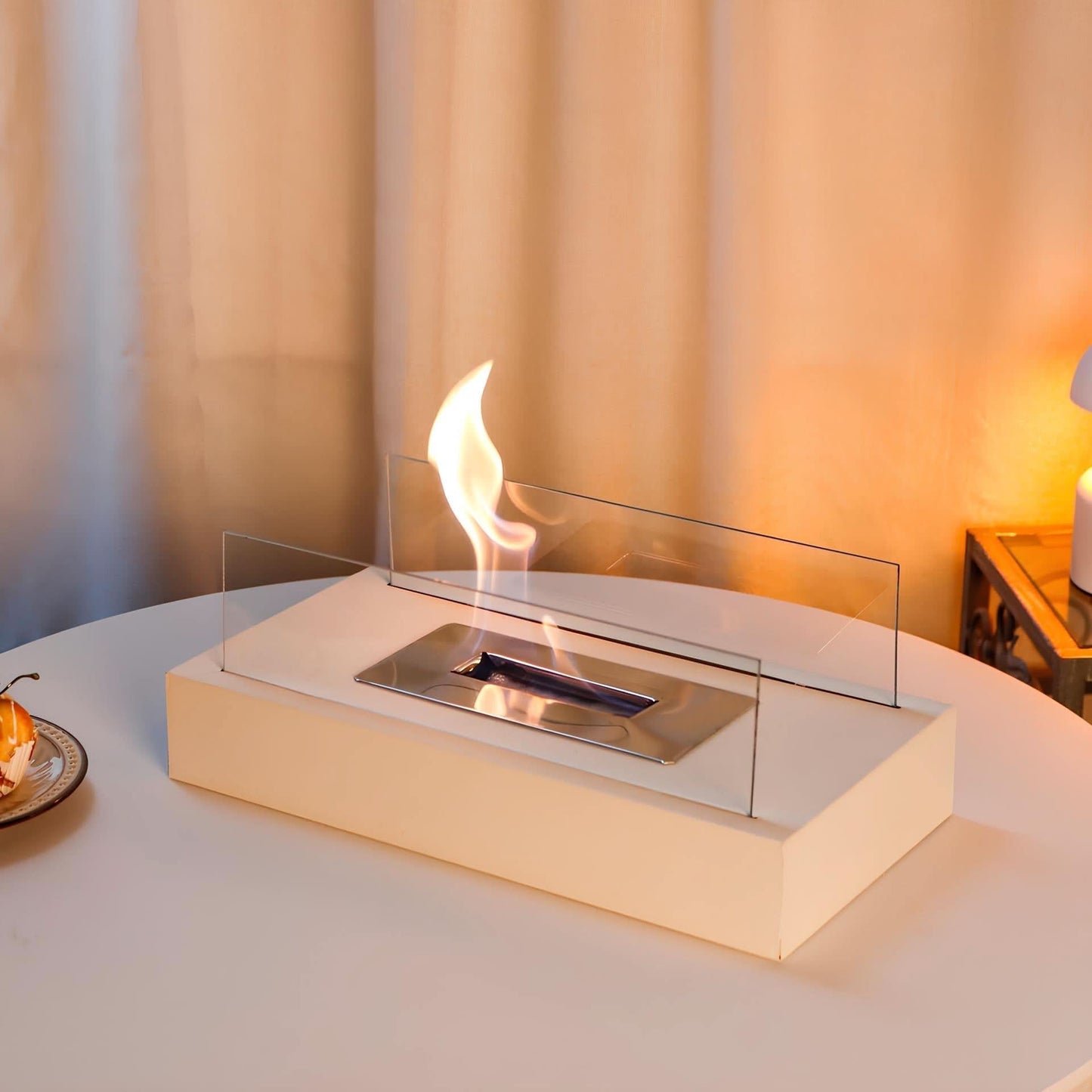 FlameGlow bioethanol table fireplace - Portable & stylish for indoors & outdoors