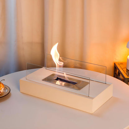 FlameGlow bioethanol table fireplace - Portable & stylish for indoors & outdoors