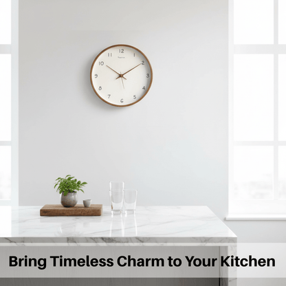 TIMEHAVEN – Quiet Wooden Wall Clock with Battery Operation