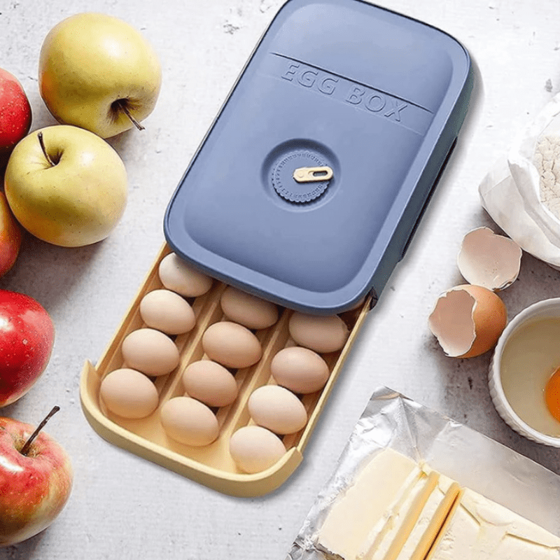 FridgeNest Egg Drawer - Practical fridge drawer for 18-20 eggs with freshness indicator