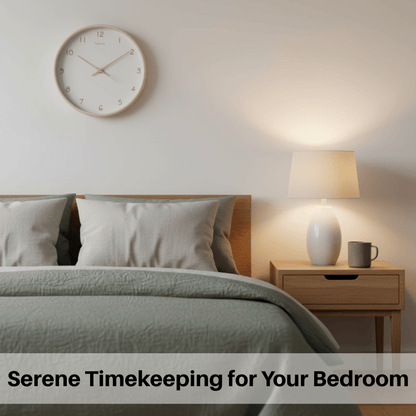 TIMEHAVEN – Quiet Wooden Wall Clock with Battery Operation