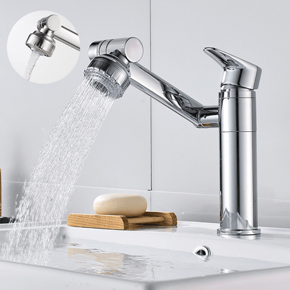 FLEXISPOUT - Flexible 360° tap with spray function for washbasins