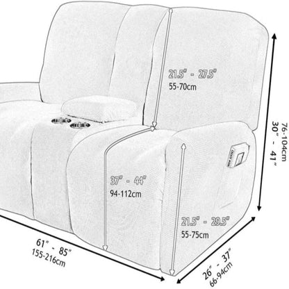 SOFTSEAT – 2-seater recliner cover with cup holders, thick & durable