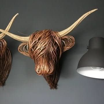 Highland Art – Rustic Cow Head Wall Decoration for a Unique Home
