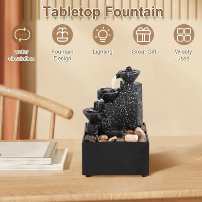 Waterfall fountain - calming & compact for a relaxed atmosphere