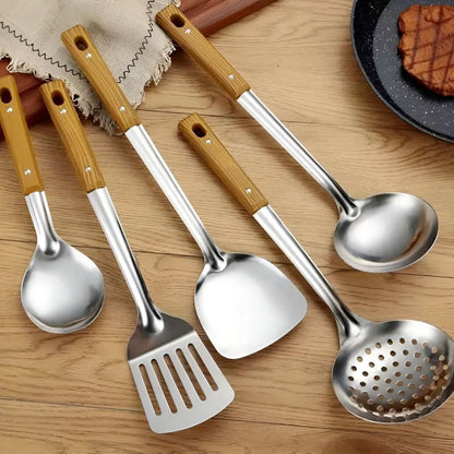 Luxury stainless steel kitchen utensil set - Elegant design & durability for stylish chefs