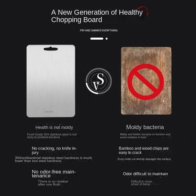 TitanClean stainless steel chopping board - antibacterial & scratch-resistant for your kitchen
