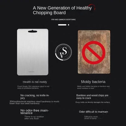 TitanClean stainless steel chopping board - antibacterial & scratch-resistant for your kitchen