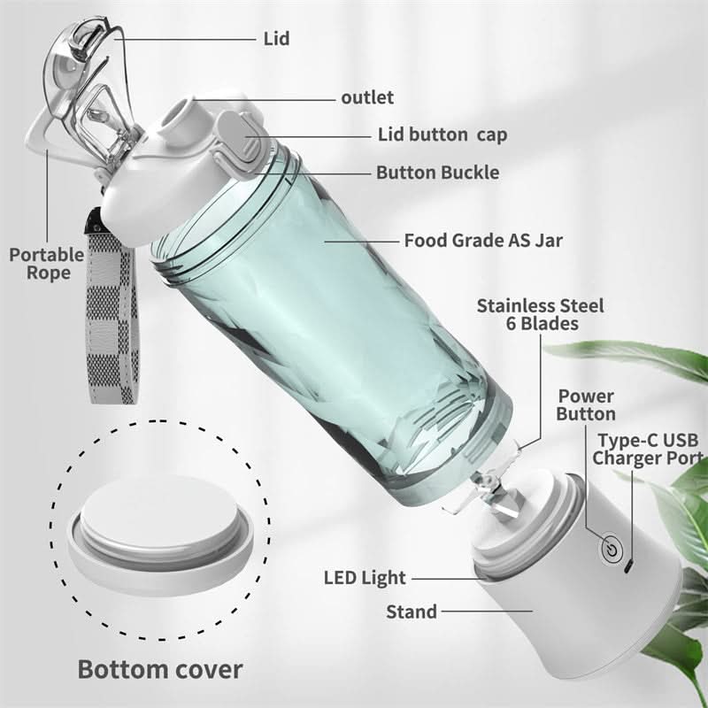 Blendjuicer Pro - Portable smoothie blender with 4000 mAh battery & 600 ml capacity