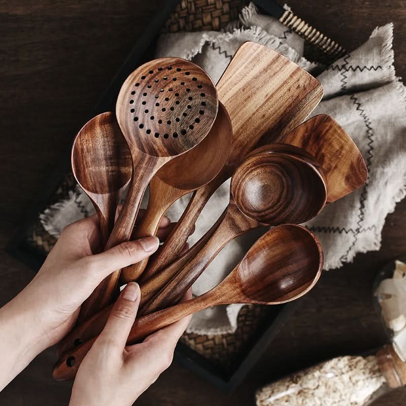 TeakCraft teak kitchen utensil set - Durable & stylish for every kitchen