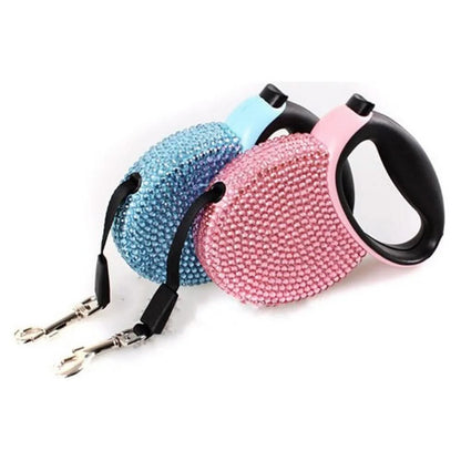 SPARKPAW – Luxury Retractable Leash with Rhinestones for Small Dogs & Cats