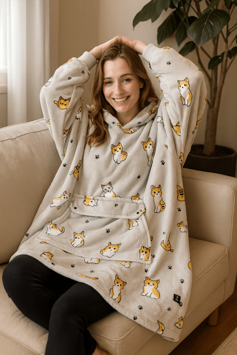 FLEECEFUSE – USB-heated blanket hoodie with fused warmth