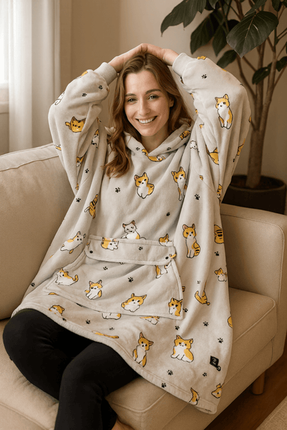 FLEECEFUSE – USB-heated blanket hoodie with fused warmth
