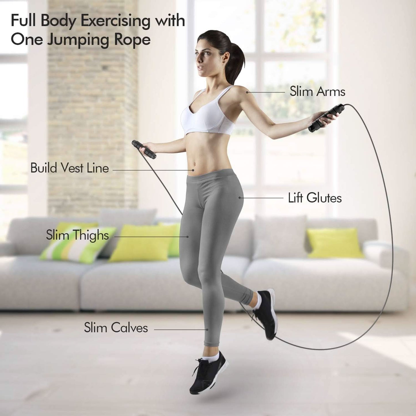 Flexijump - Adjustable skipping rope with Tangle-Free technology