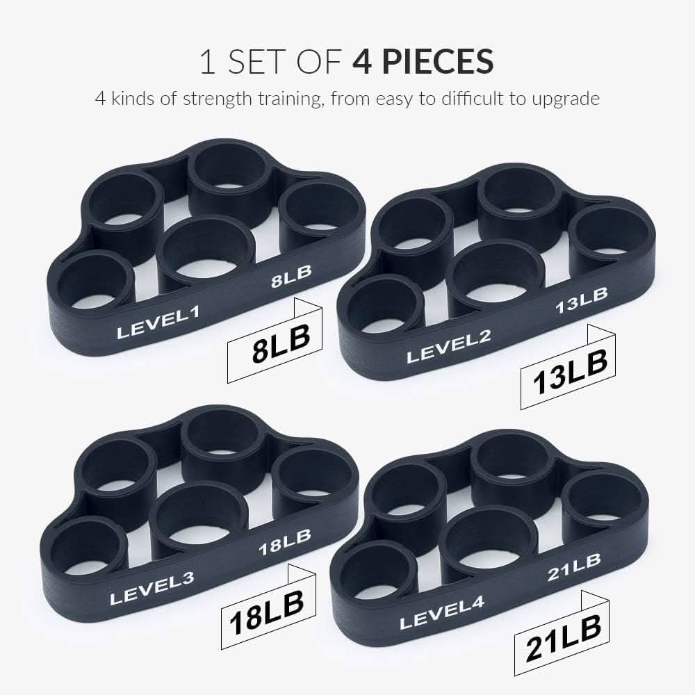 PowerGrip - set of 4 hand trainers for targeted finger and forearm strength