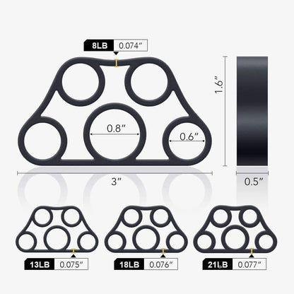 PowerGrip - set of 4 hand trainers for targeted finger and forearm strength
