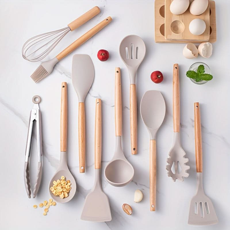 Silicone kitchen utensil set - Heat-resistant & stylish for every kitchen