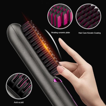 Tima Styler - Cordless straightening brush styler for straight hair everywhere