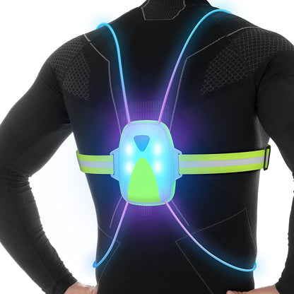 ReflectGlow LED Safety Vest - Adjustable luminous waistcoat for jogging & outdoor activities