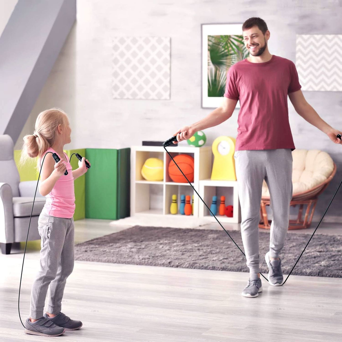 Flexijump - Adjustable skipping rope with Tangle-Free technology