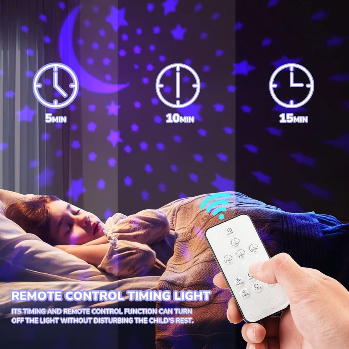GlowLight - Magic star projector with 16 colours & timer function
