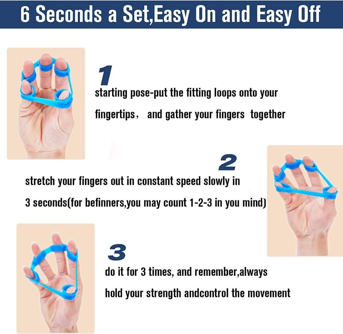 PowerGrip - 6-piece hand strengthener set to strengthen grip strength & relieve pain