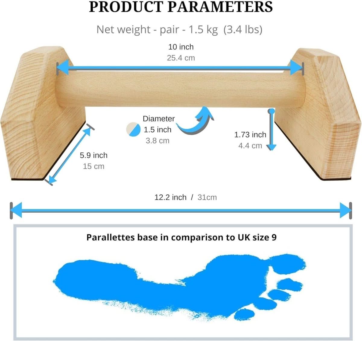 Calisthenics Power Bars - wooden push-up bars for stable calisthenics training