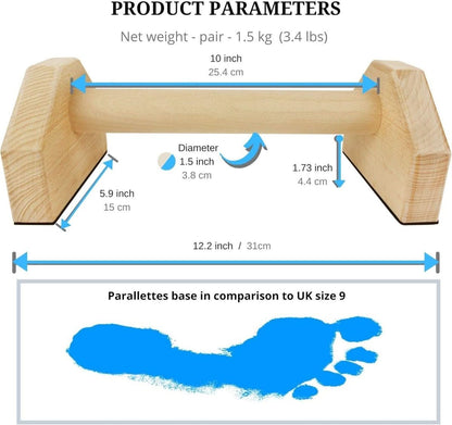 Calisthenics Power Bars - wooden push-up bars for stable calisthenics training