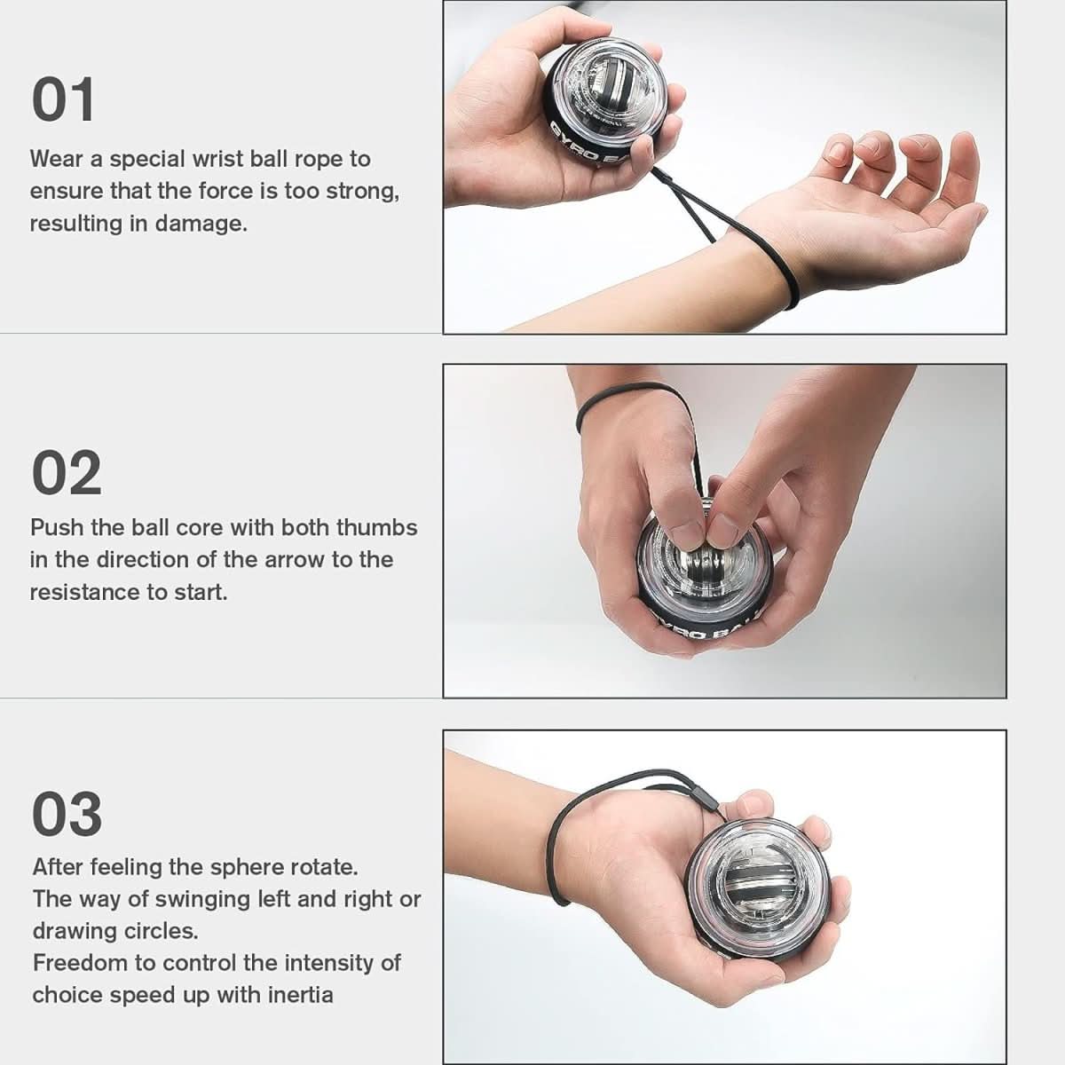 Gyropower - self-starting pole grid with gyroscopic resistance for forearm training