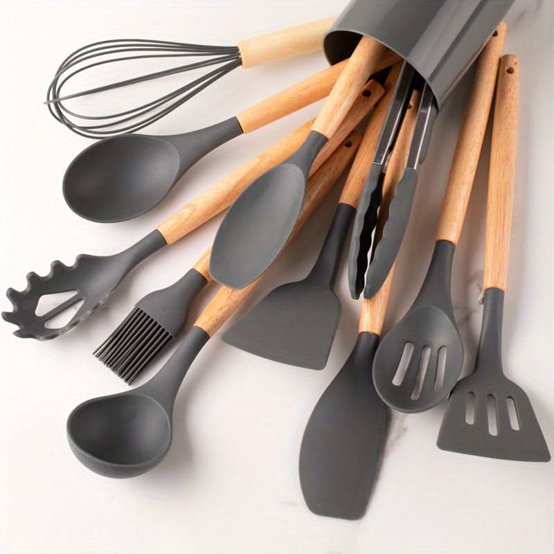 Silicone kitchen utensil set - Heat-resistant & stylish for every kitchen