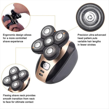 SmoothTrim - 5-in-1 trimmer with floating shaving heads & accessories