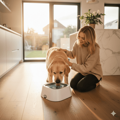 DRINKING GUARD – Water Bowl with Anti-Spill Function & Floating Disc